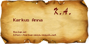 Karkus Anna névjegykártya